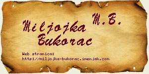 Miljojka Bukorac vizit kartica